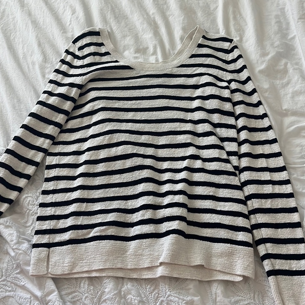 black and white striped sweater
